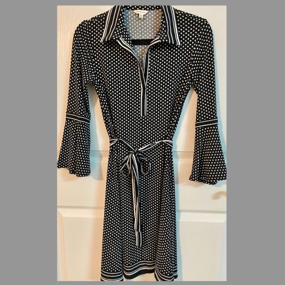 Ladies Dress, Max Studio, Size Small, Black & White, ¾ Sleeves